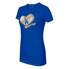 MLB Los Angeles Dodgers Tiny Turnip Women's Heart Banner T-Shirt