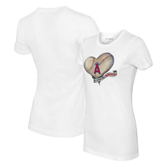MLB Los Angeles Angels Tiny Turnip Women's Heart Banner T-Shirt