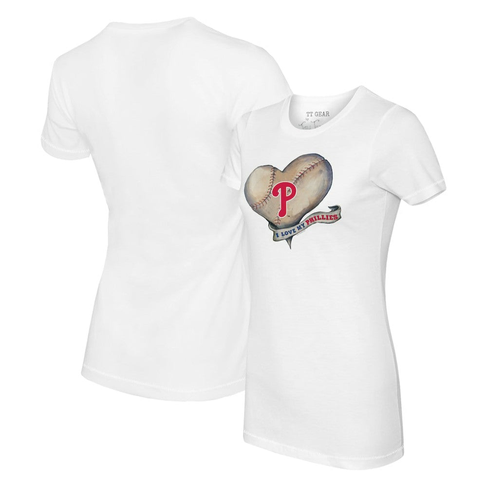 MLB Philadelphia Phillies Tiny Turnip Women's Heart Banner T-Shirt