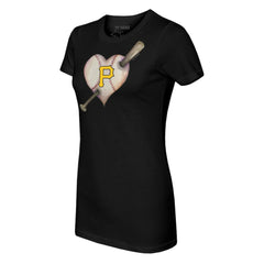MLB Pittsburgh Pirates Tiny Turnip Women's Heart Bat T-Shirt