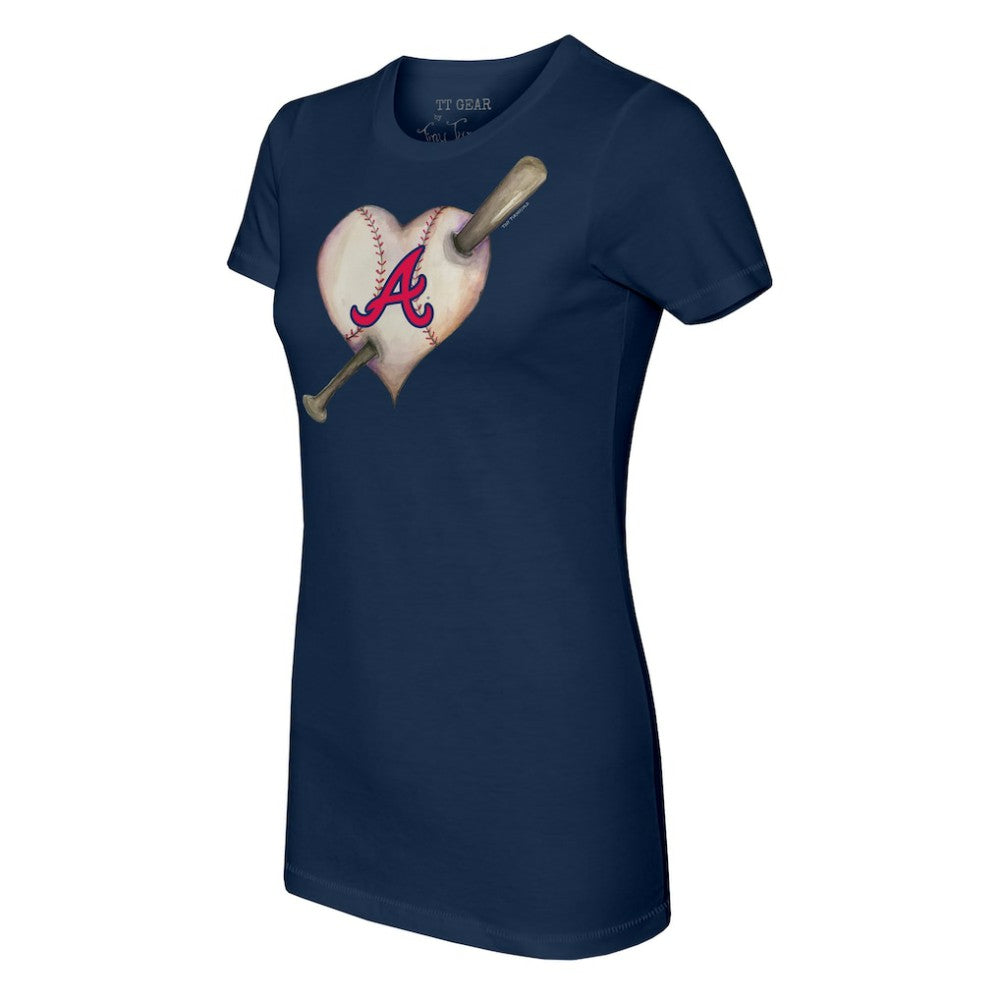 MLB Atlanta Braves Tiny Turnip Women's Heart Bat T-Shirt