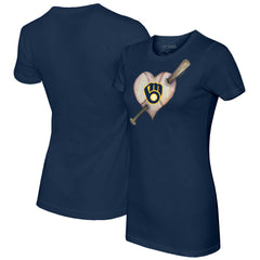 MLB Milwaukee Brewers Tiny Turnip Women's Heart Bat T-Shirt