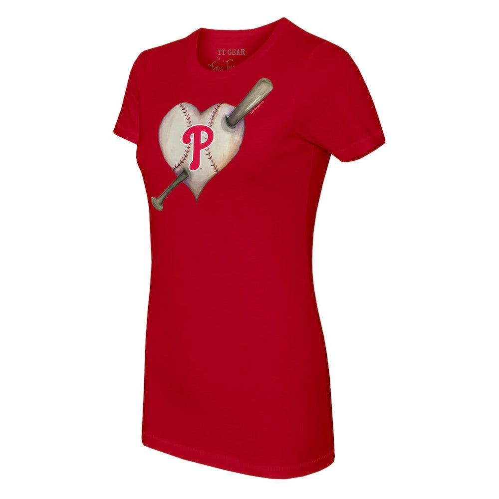 MLB Philadelphia Phillies Tiny Turnip Women's Heart Bat T-Shirt