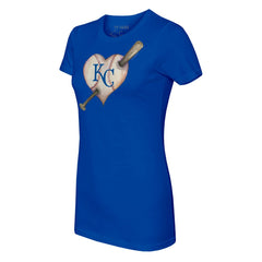 MLB Kansas City Royals Tiny Turnip Women's Heart Bat T-Shirt