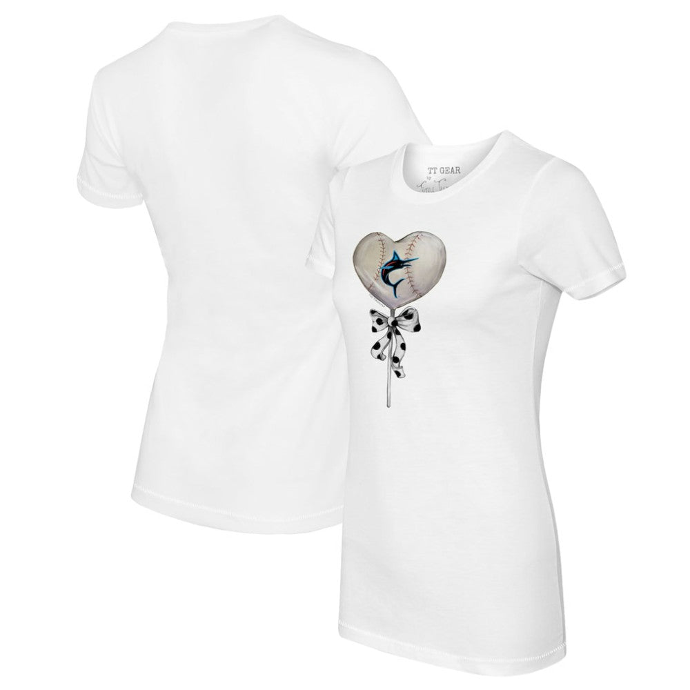 MLB Miami Marlins Tiny Turnip Women's Heart Lolly T-Shirt