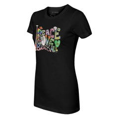 MLB Athletics Tiny Turnip Women's Peace Love Baseball Fitted T-Shirt