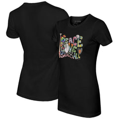 MLB San Francisco Giants Tiny Turnip Women's Peace Love Baseball Fitted T-Shirt