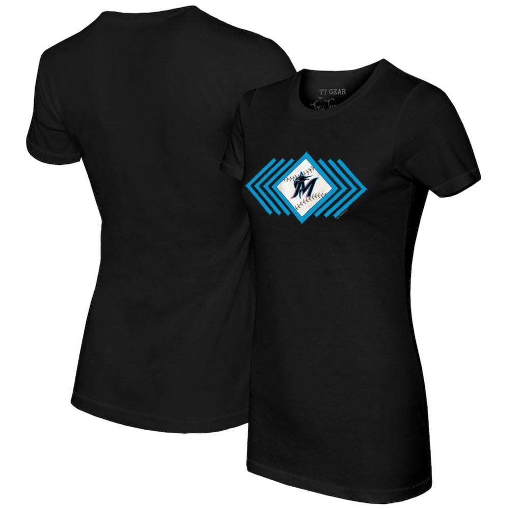 MLB Miami Marlins Tiny Turnip Women's Prism Arrows T-Shirt