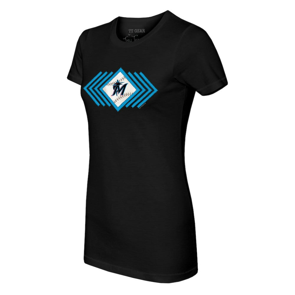 MLB Miami Marlins Tiny Turnip Women's Prism Arrows T-Shirt