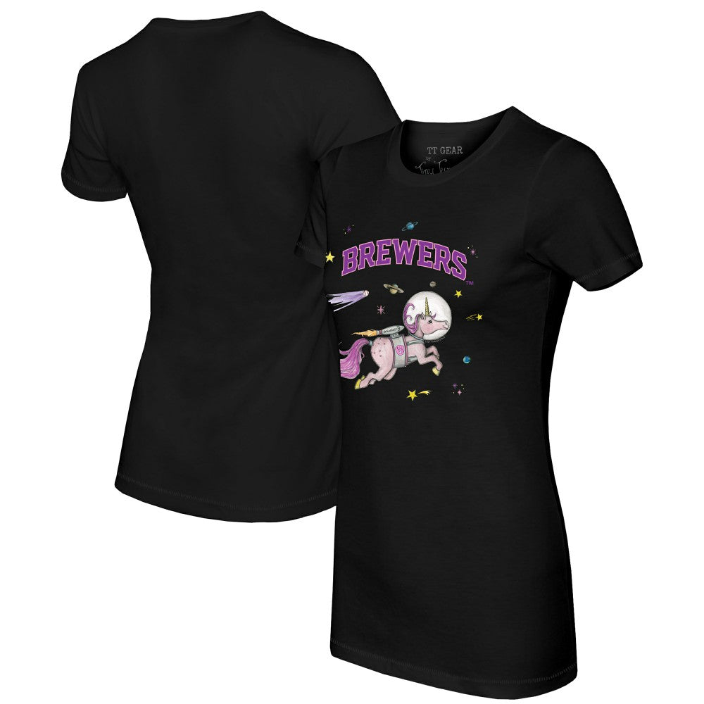 MLB Milwaukee Brewers Tiny Turnip Women's Space Unicorn T-Shirt