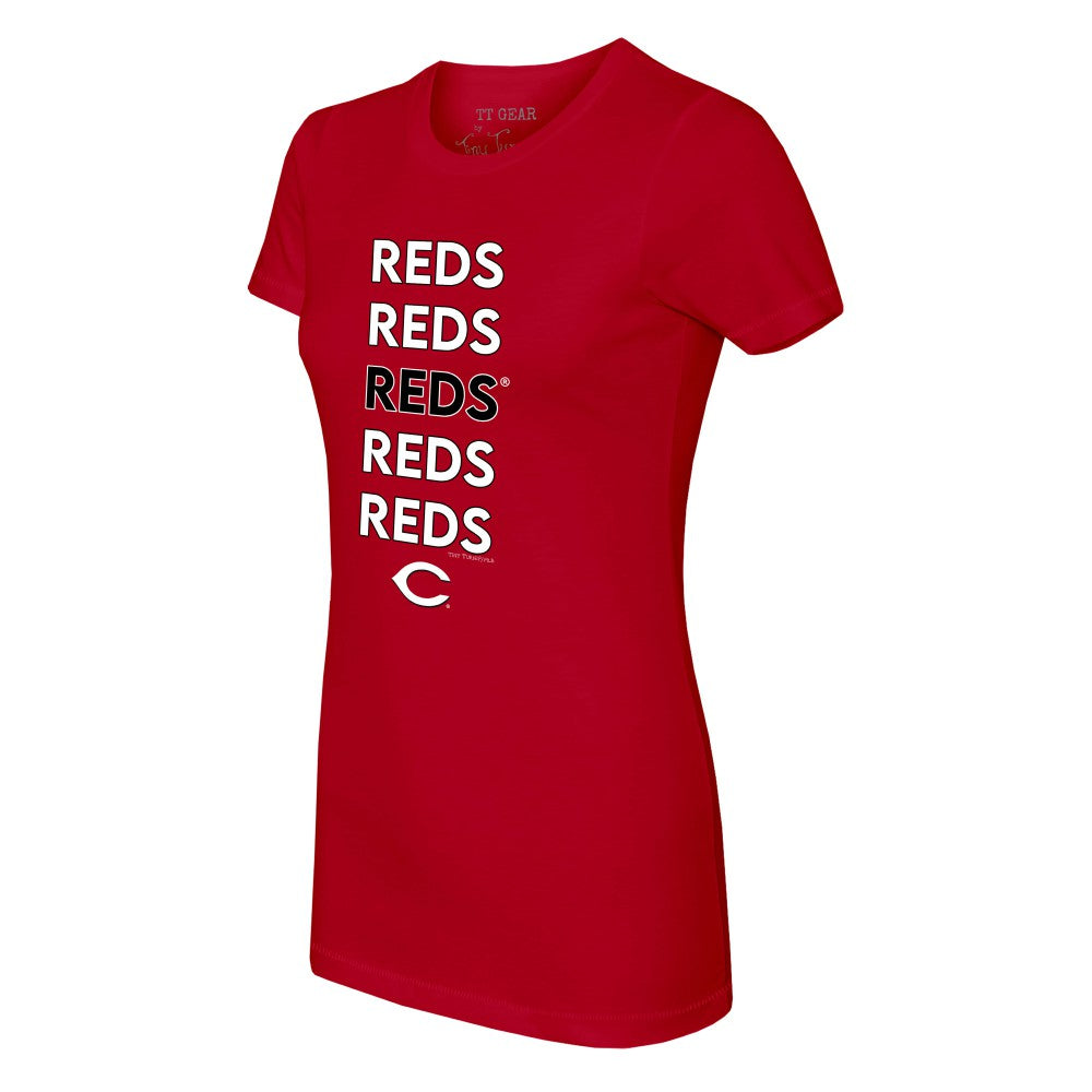 MLB Cincinnati Reds Tiny Turnip Women's Stacked T-Shirt