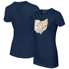MLB Cleveland Guardians Tiny Turnip Women's State Outline T-Shirt