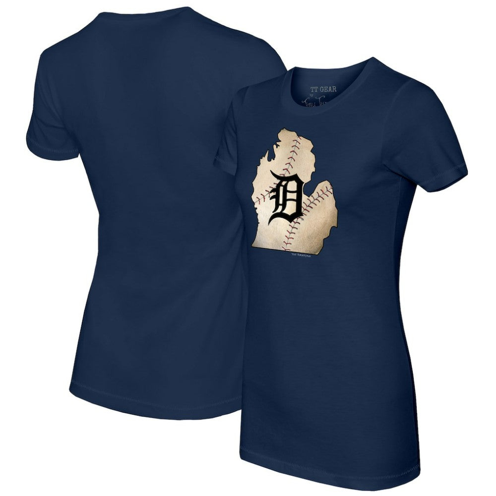 MLB Detroit Tigers Tiny Turnip Women's State Outline T-Shirt