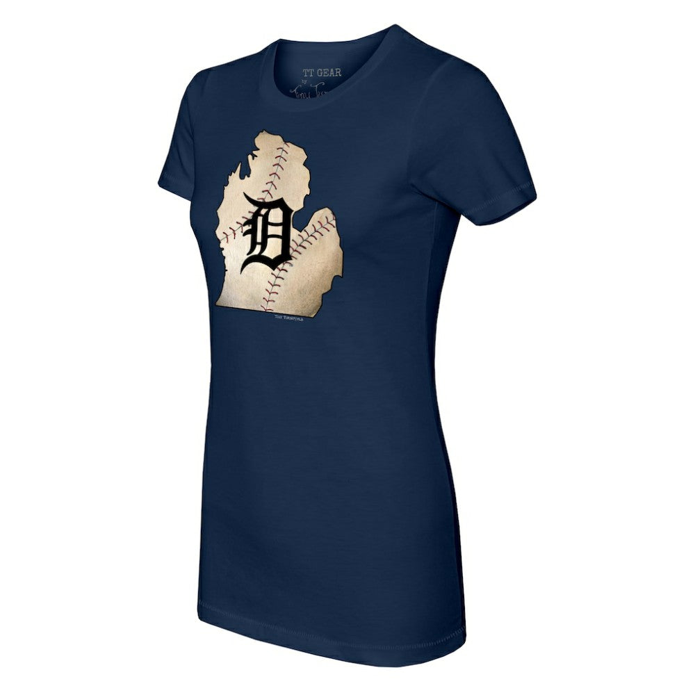 MLB Detroit Tigers Tiny Turnip Women's State Outline T-Shirt