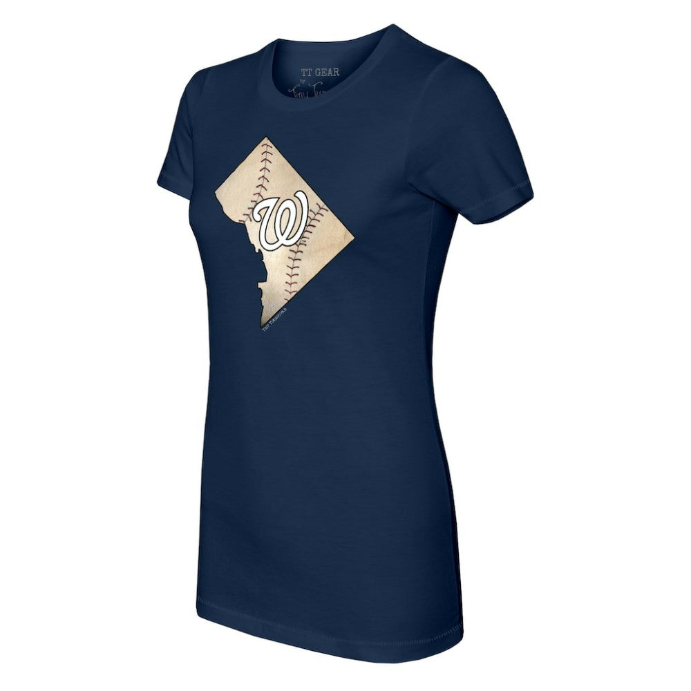 MLB Washington Nationals Tiny Turnip Women's State Outline T-Shirt