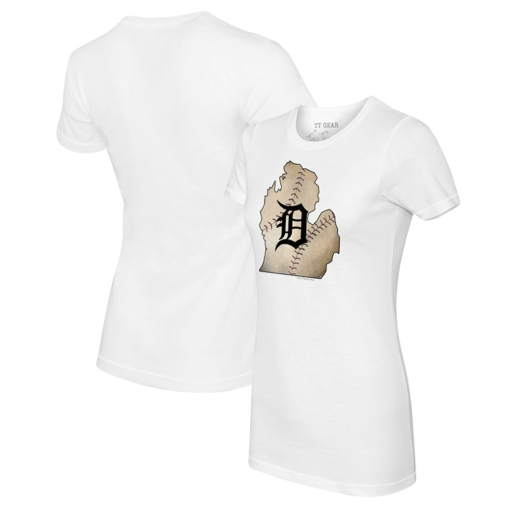 MLB Detroit Tigers Tiny Turnip Women's State Outline T-Shirt