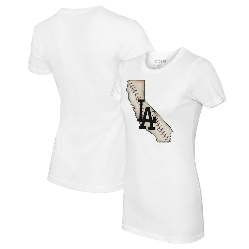 MLB Los Angeles Dodgers Tiny Turnip Women's State Outline T-Shirt