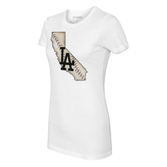 MLB Los Angeles Dodgers Tiny Turnip Women's State Outline T-Shirt