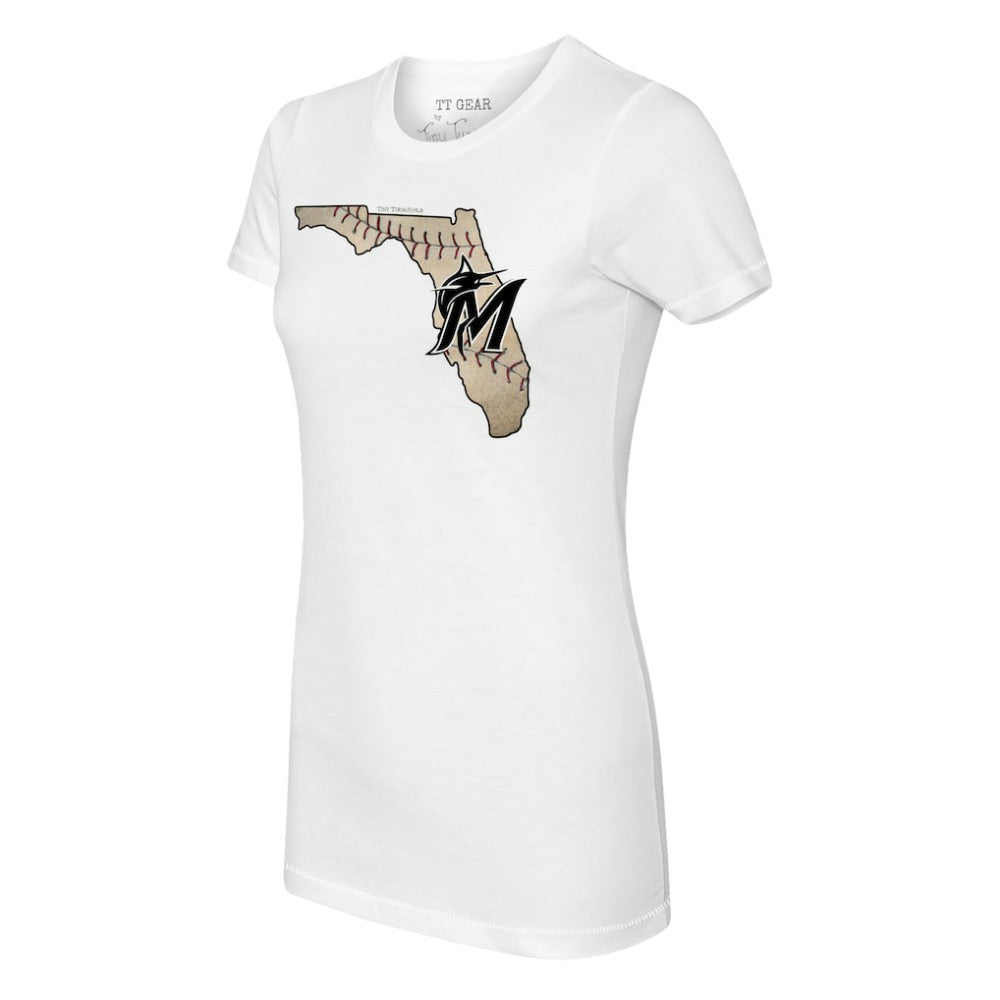 MLB Miami Marlins Tiny Turnip Women's State Outline T-Shirt