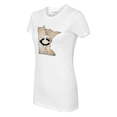 MLB Minnesota Twins Tiny Turnip Women's State Outline T-Shirt