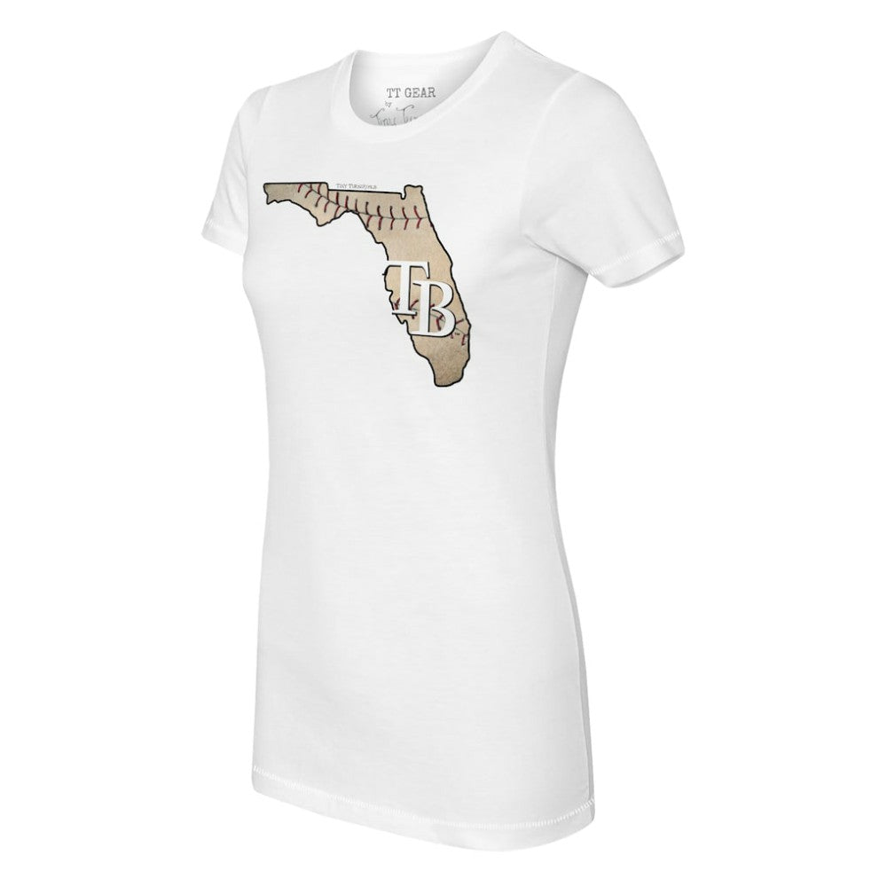 MLB Tampa Bay Rays Tiny Turnip Women's State Outline T-Shirt