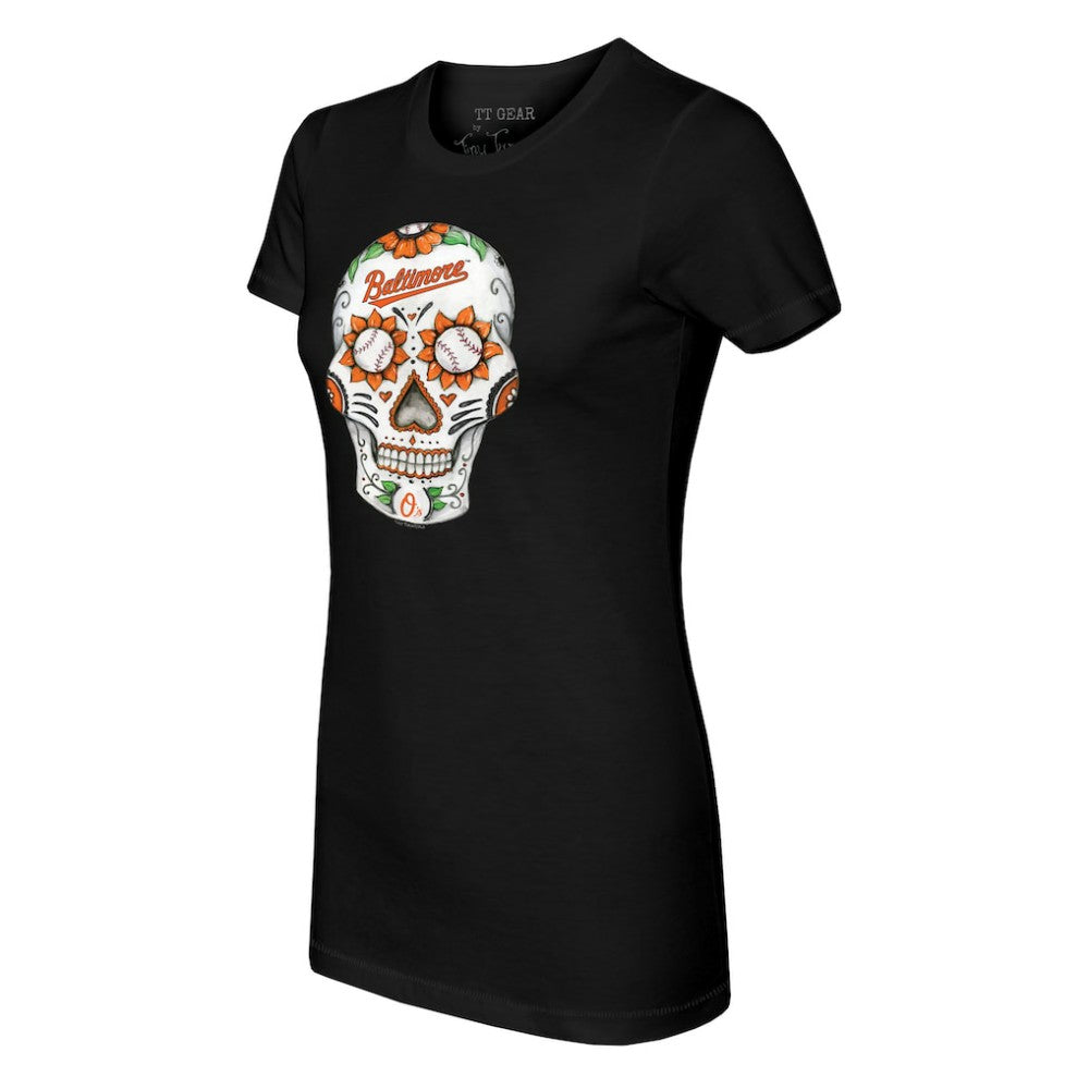 MLB Baltimore Orioles Tiny Turnip Women's Sugar Skull T-Shirt