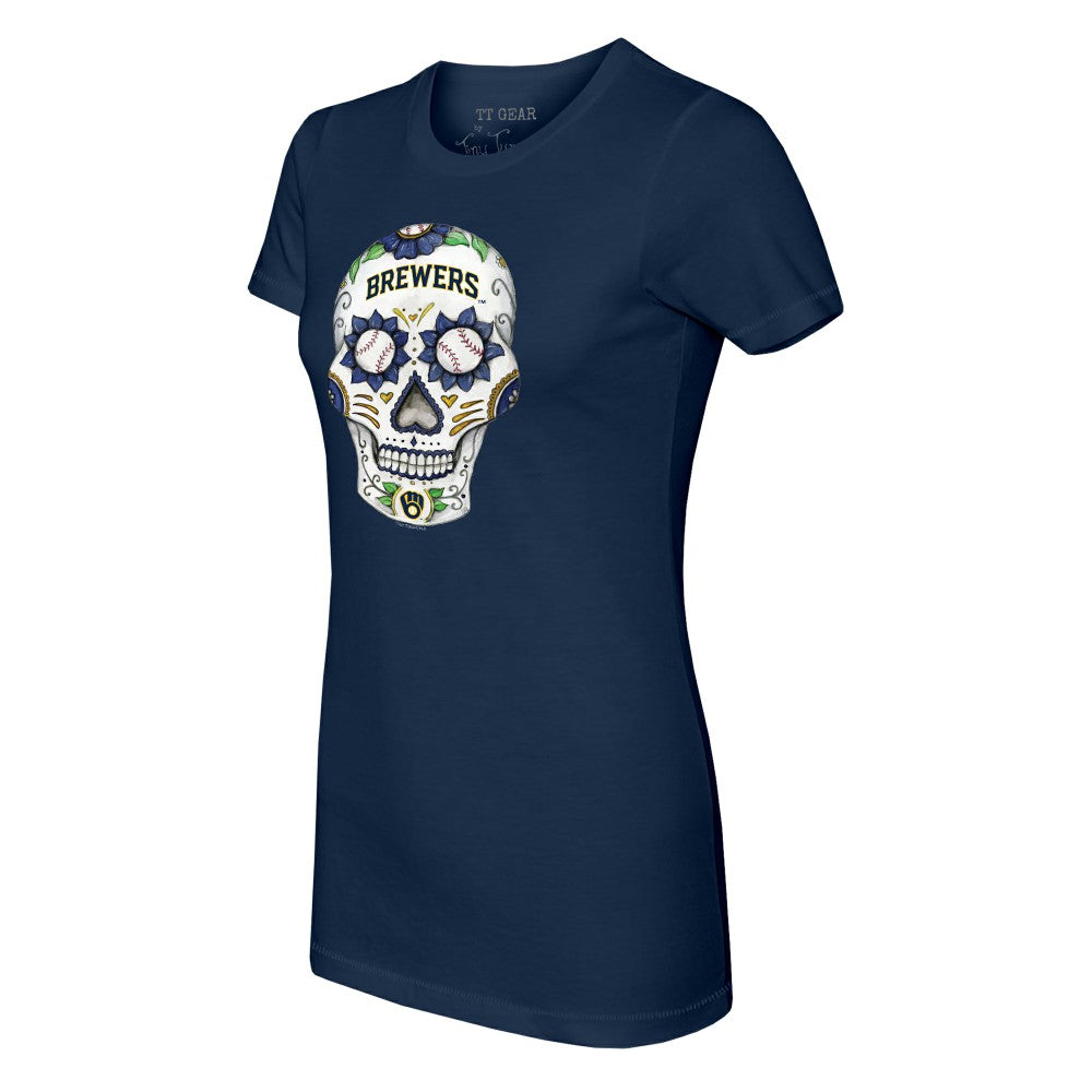 MLB Milwaukee Brewers Tiny Turnip Women's Sugar Skull T-Shirt