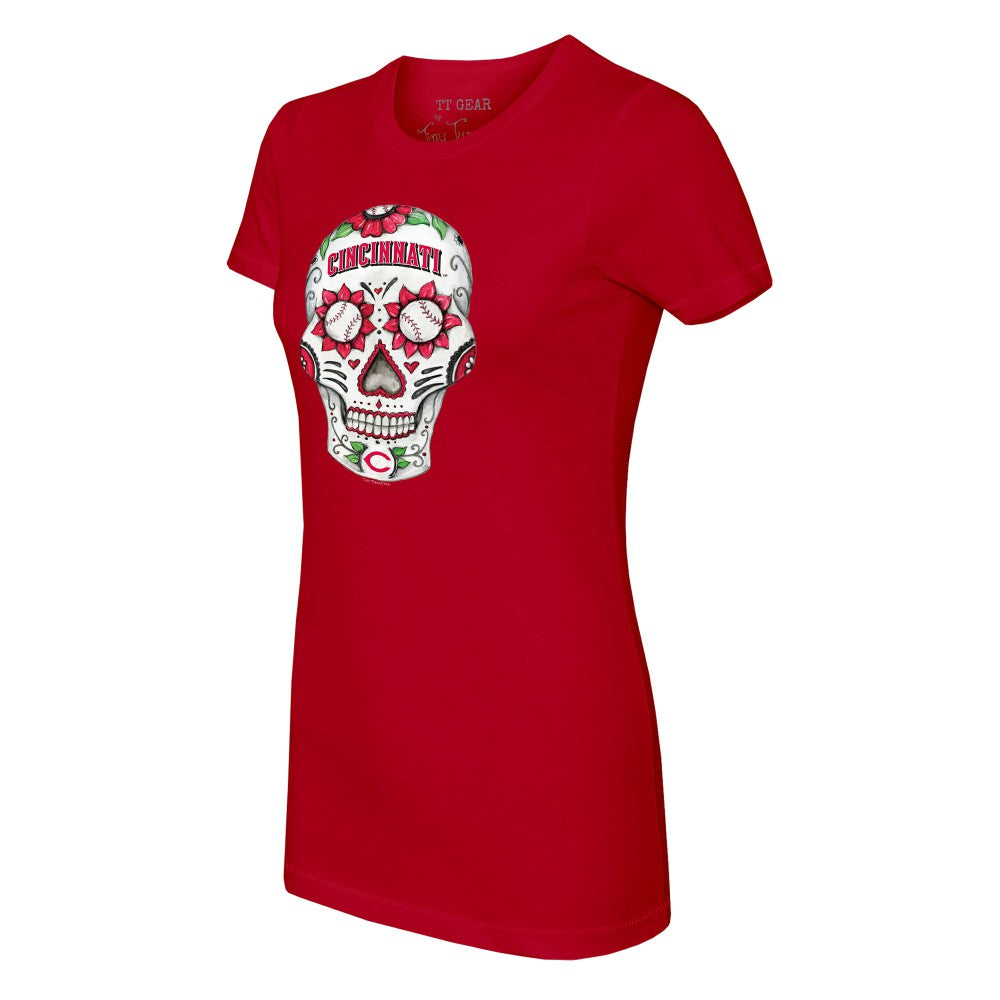 MLB Cincinnati Reds Tiny Turnip Women's Sugar Skull T-Shirt