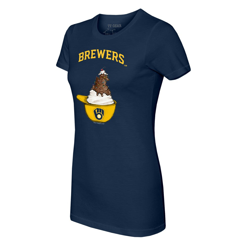 MLB Milwaukee Brewers Tiny Turnip Women's Sundae Helmet T-Shirt