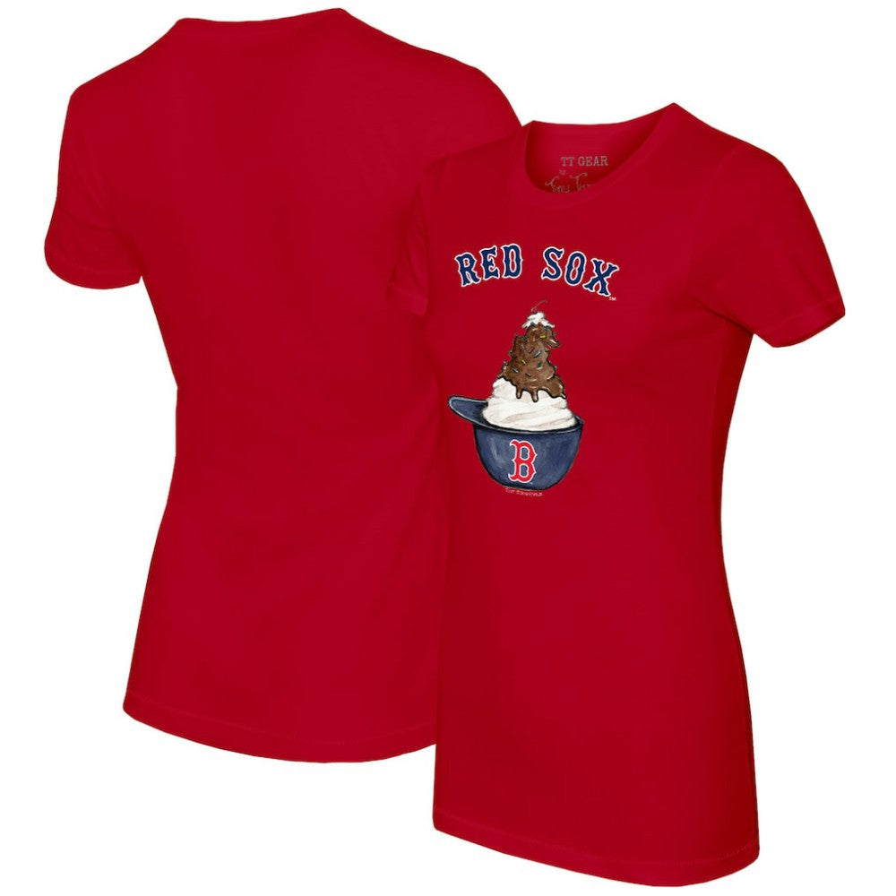 MLB Boston Red Sox Tiny Turnip Women's Sundae Helmet T-Shirt