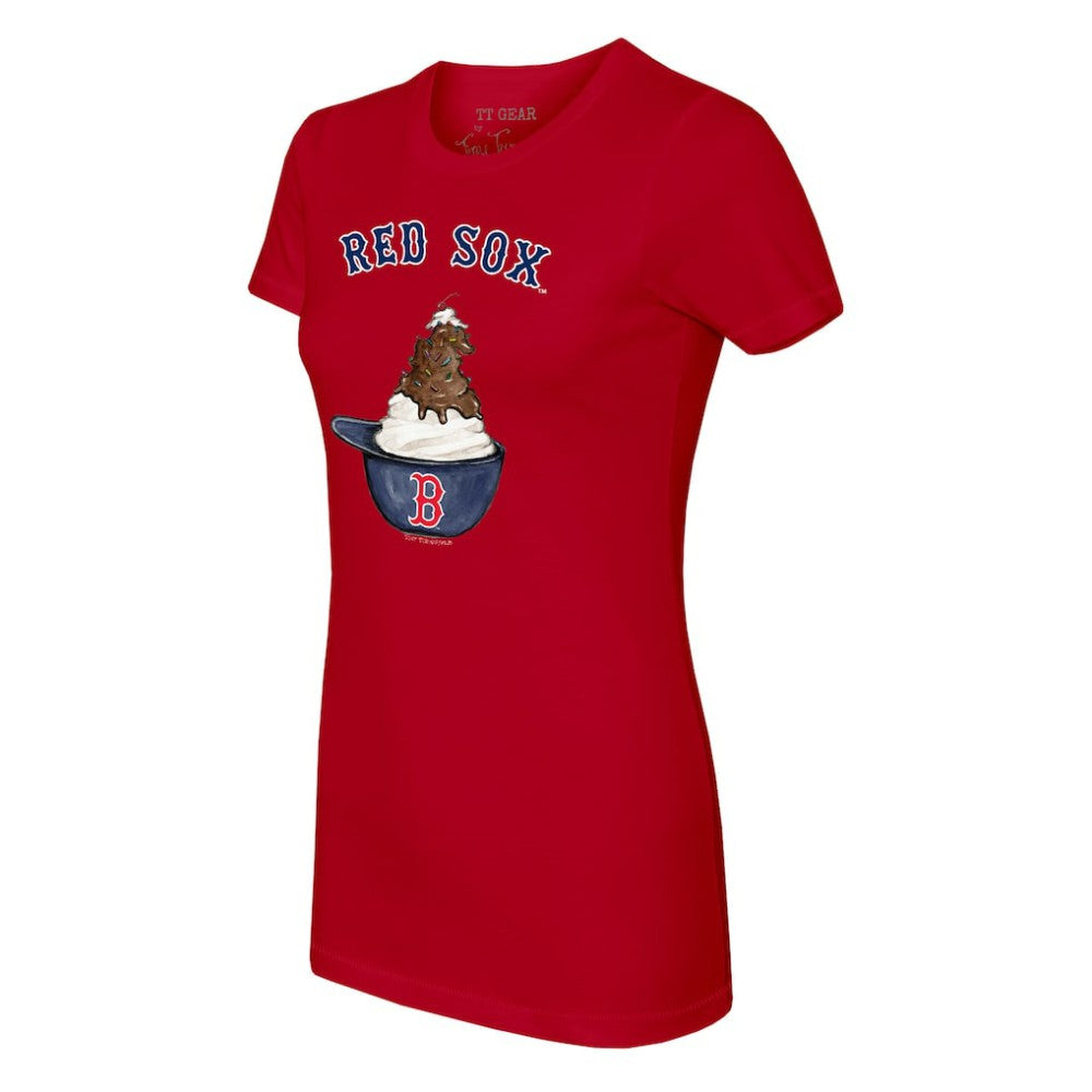 MLB Boston Red Sox Tiny Turnip Women's Sundae Helmet T-Shirt
