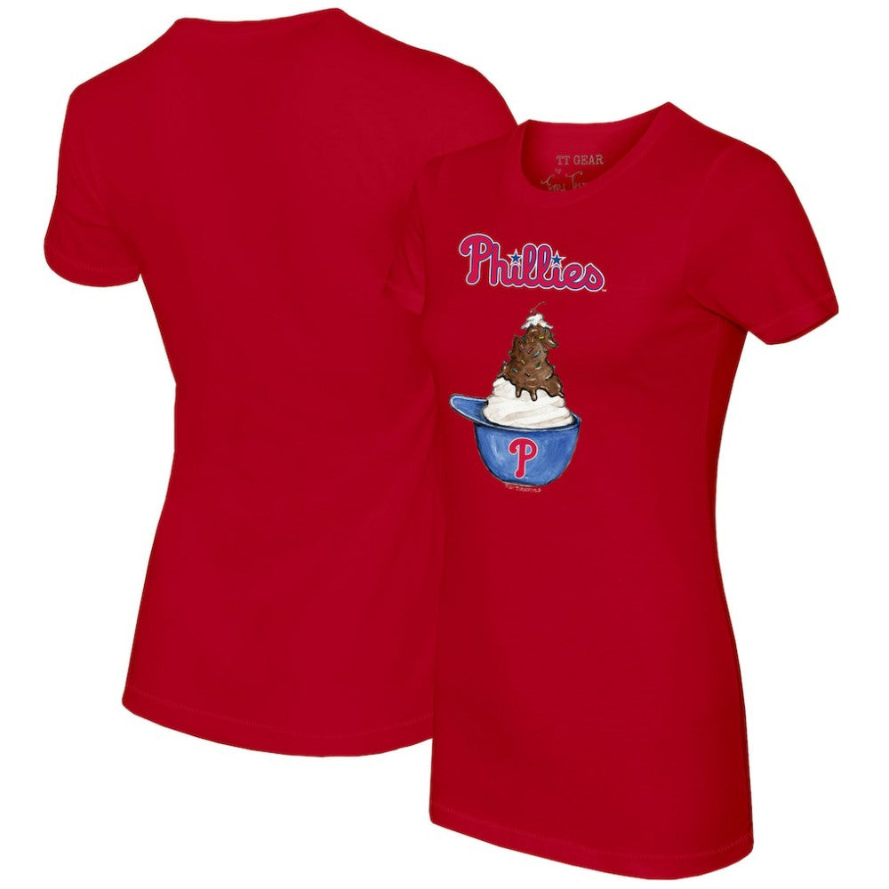 MLB Philadelphia Phillies Tiny Turnip Women's Sundae Helmet T-Shirt