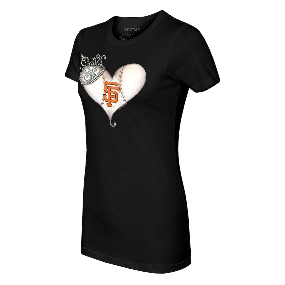 MLB San Francisco Giants Tiny Turnip Women's Tiara Heart T-Shirt