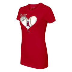 MLB Los Angeles Angels Tiny Turnip Women's Tiara Heart T-Shirt