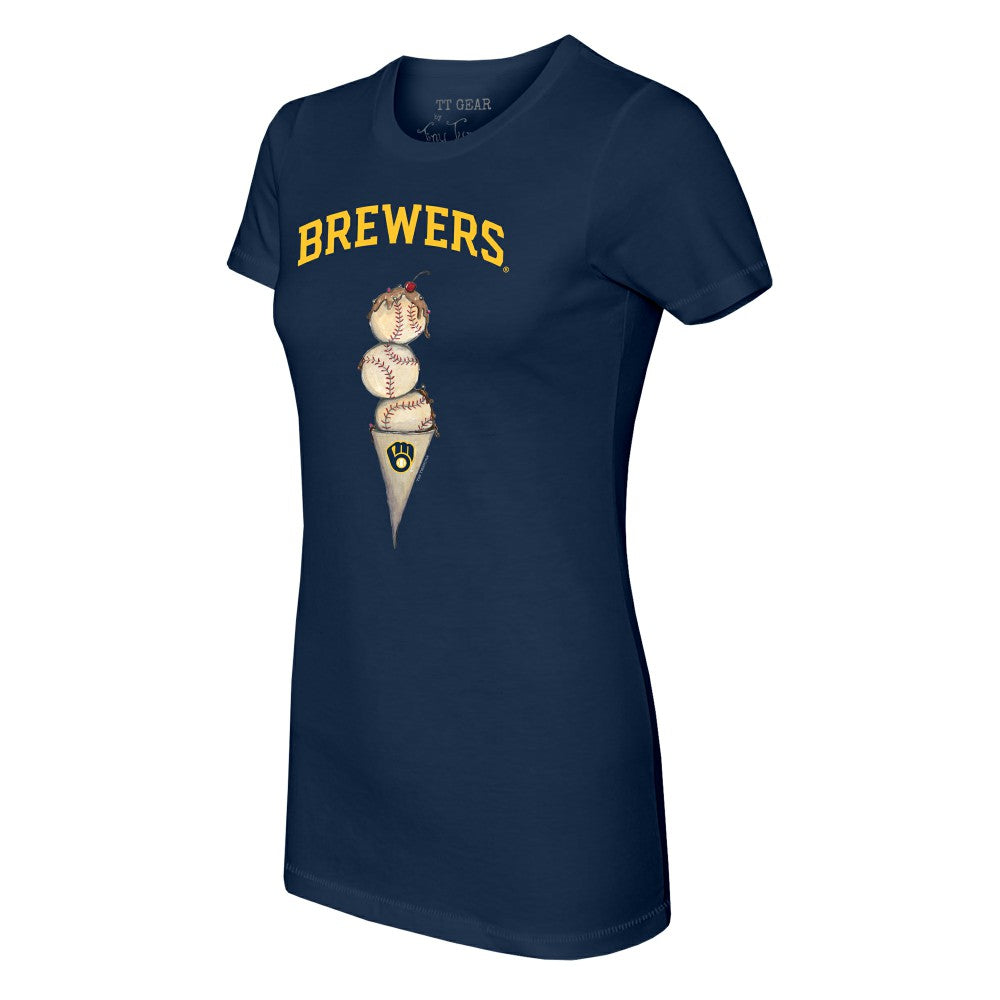 MLB Milwaukee Brewers Tiny Turnip Women's Triple Scoop T-Shirt