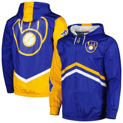 MLB Milwaukee Brewers Mitchell & Ness Undeniable Full-Zip Hoodie Windbreaker Jacket