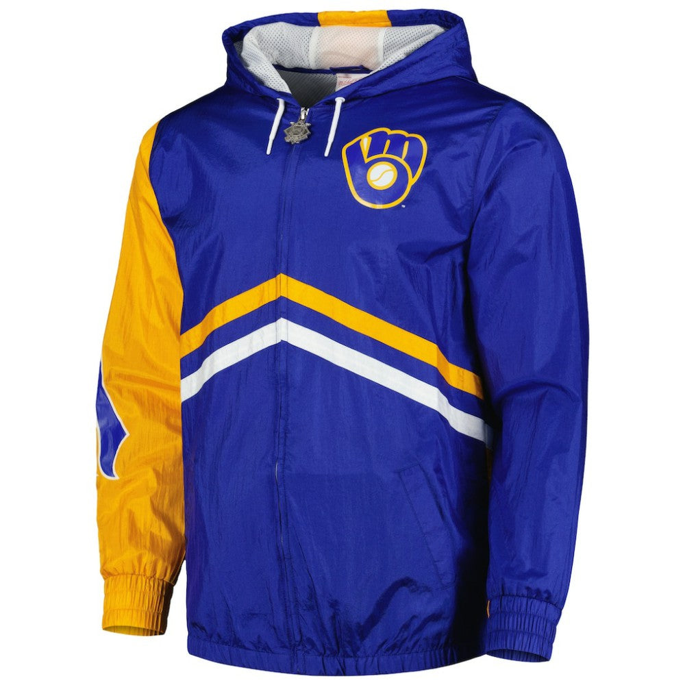 MLB Milwaukee Brewers Mitchell & Ness Undeniable Full-Zip Hoodie Windbreaker Jacket