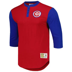 MLB Chicago Cubs Mitchell & Ness Cooperstown Collection Legendary Slub Henley 3/4-Sleeve T-Shirt