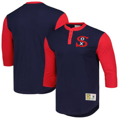 MLB Chicago White Sox Mitchell & Ness Cooperstown Collection Legendary Slub Henley 3/4-Sleeve T-Shirt