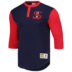 MLB Chicago White Sox Mitchell & Ness Cooperstown Collection Legendary Slub Henley 3/4-Sleeve T-Shirt