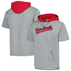 MLB St. Louis Cardinals Mitchell & Ness Postgame Short Sleeve Pullover Hoodie