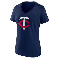 MLB Minnesota Twins Women's Core Official Primary Logo V-Neck T-Shirt