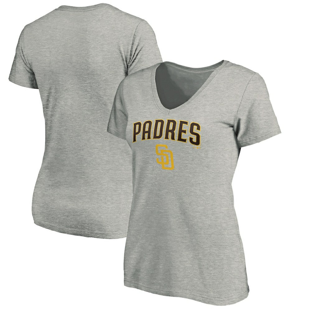 MLB San Diego Padres Women's Core Team Lock Up Wordmark V-Neck T-Shirt