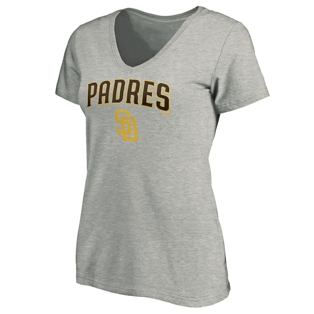 MLB San Diego Padres Women's Core Team Lock Up Wordmark V-Neck T-Shirt