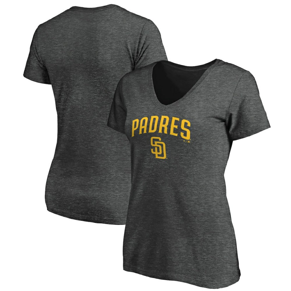 MLB San Diego Padres Women's Core Team Lock Up Wordmark V-Neck T-Shirt