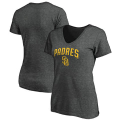 MLB San Diego Padres Women's Core Team Lock Up Wordmark V-Neck T-Shirt