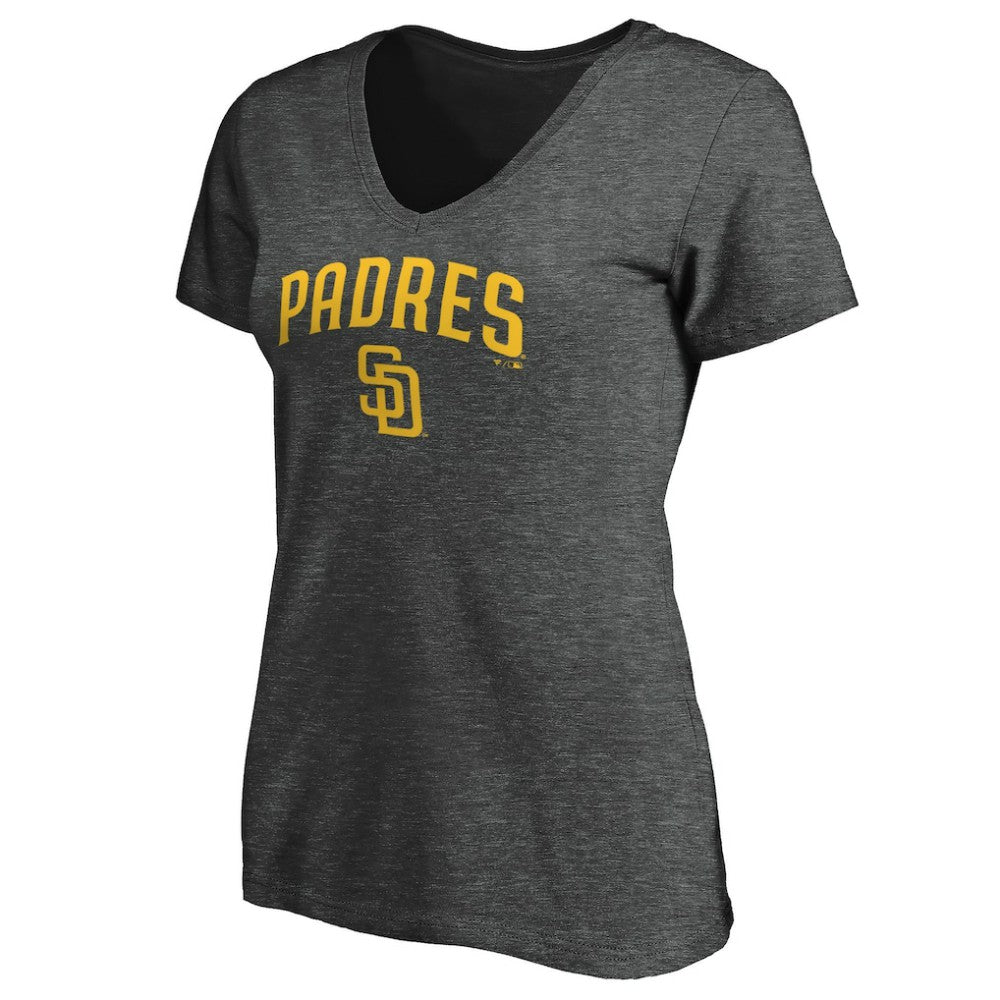 MLB San Diego Padres Women's Core Team Lock Up Wordmark V-Neck T-Shirt