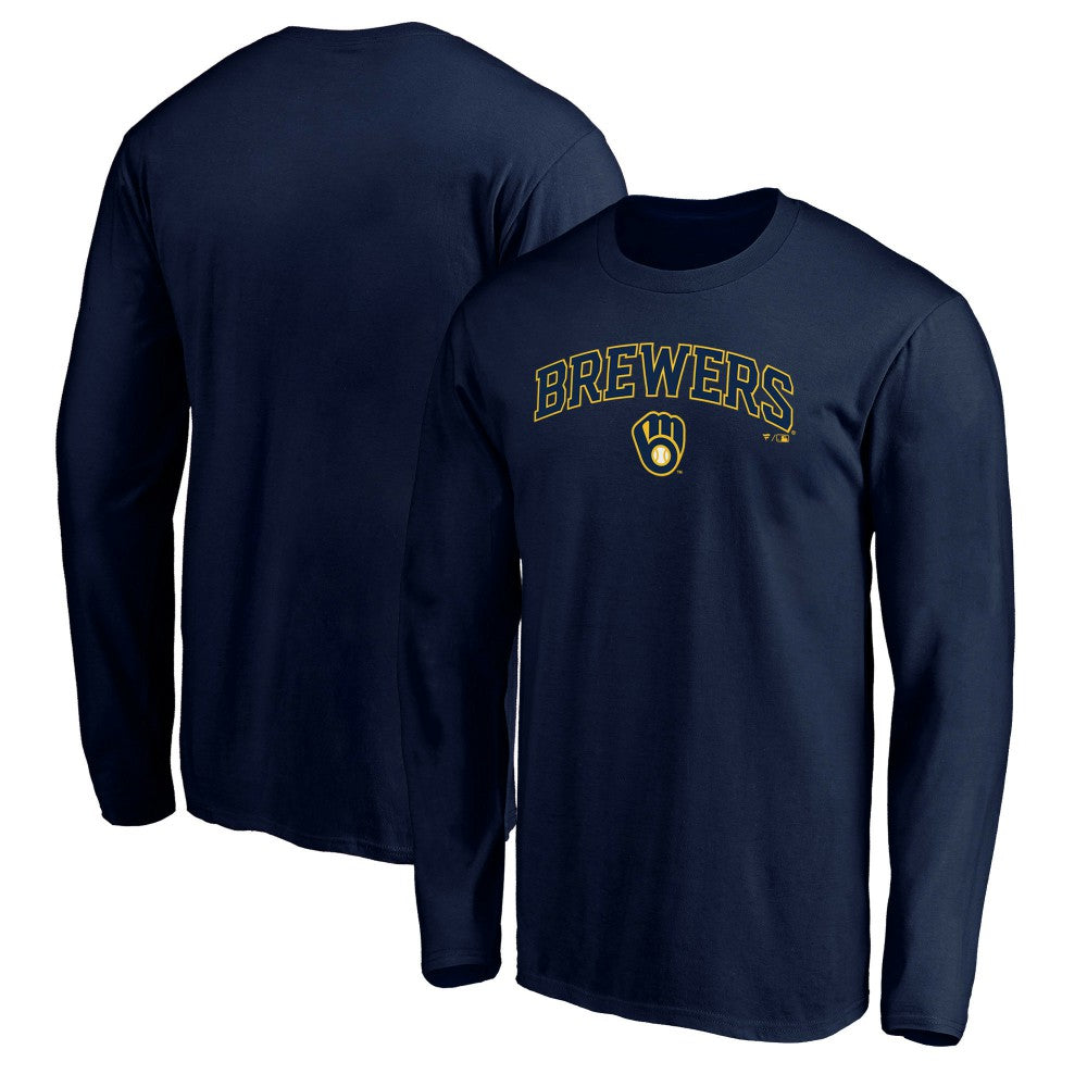 MLB Milwaukee Brewers Team Lock Up Wordmark Long Sleeve T-Shirt