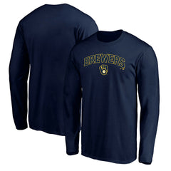 MLB Milwaukee Brewers Team Lock Up Wordmark Long Sleeve T-Shirt