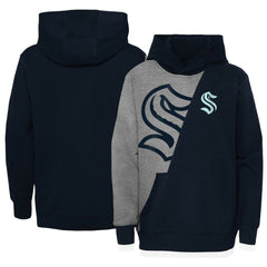 NHL Heather Gray/Deep Sea Blue Seattle Kraken Youth Unrivaled Pullover Hoodie
